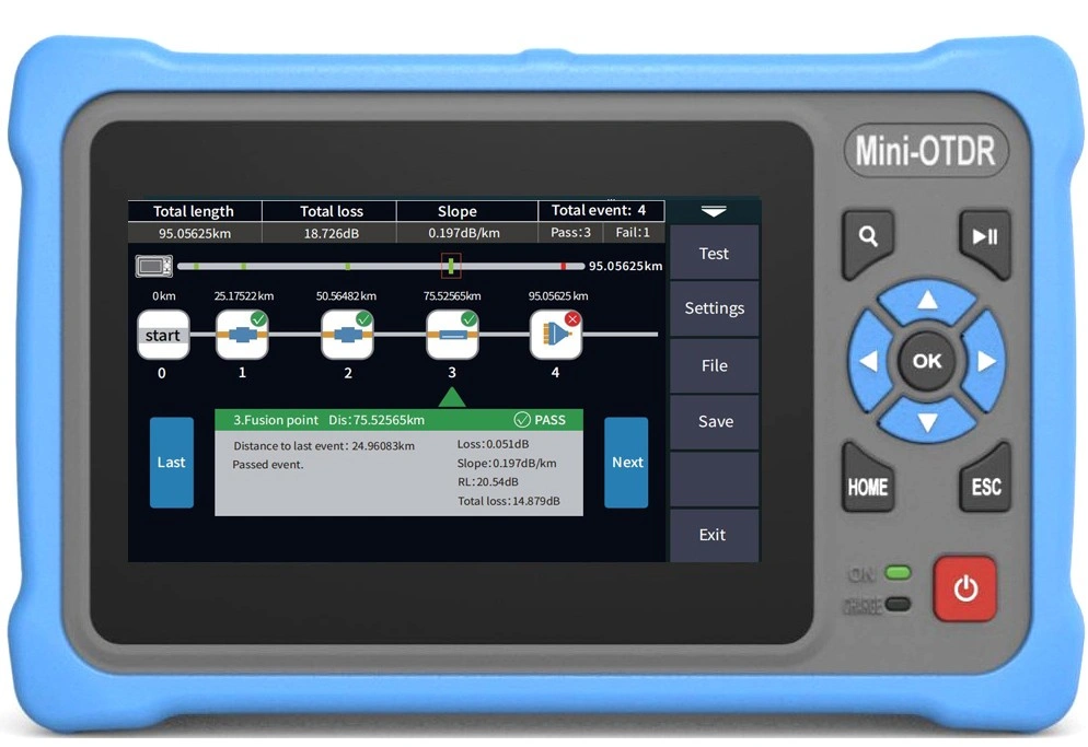 980MAS 12-in-1 enhanced fiber optic OTDR tester