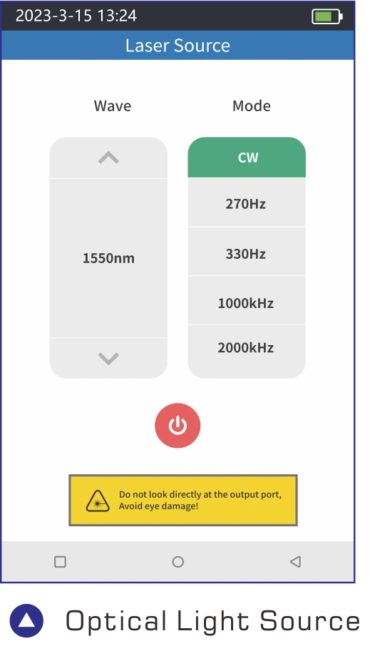980TEK OTDR optical light source 1550nm settings