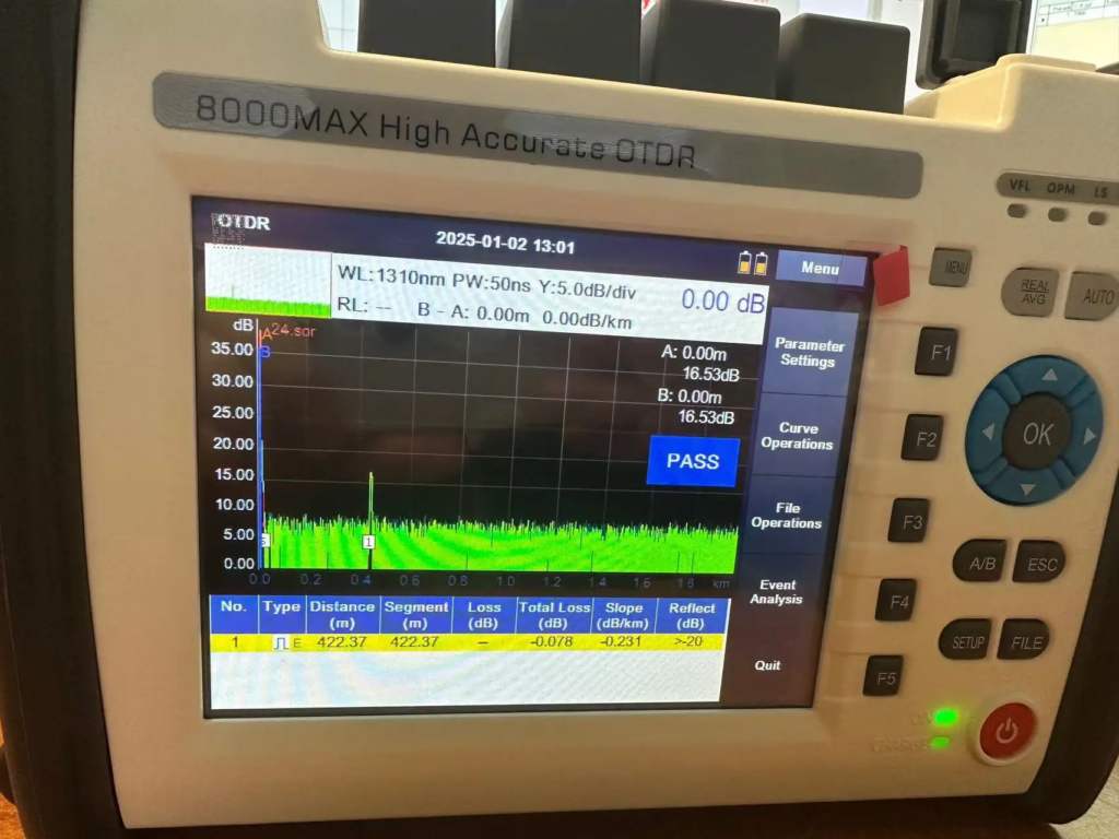 FirstFiber 8000MAX OTDR reflectometer fiber testing