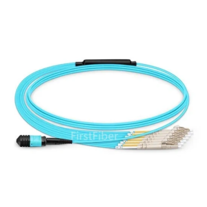 Multimode OM3 MPO to LC Patch Cord Cable 12 Cores