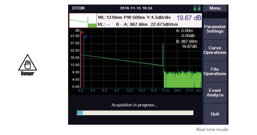 8000MAX Series OTDR fiber attenuation measurement