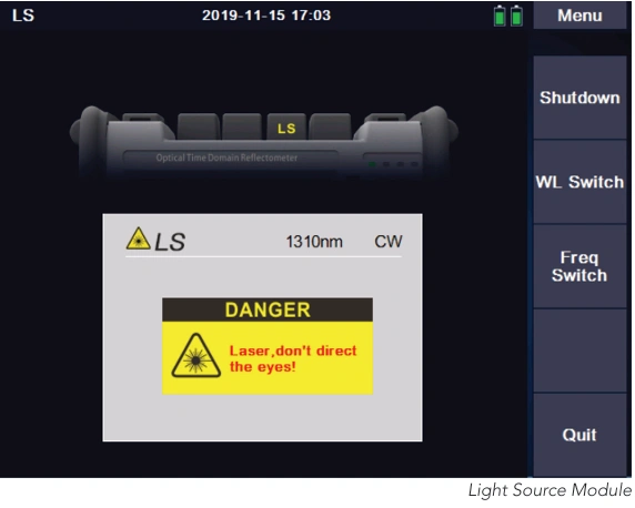 8000MAX Series OTDR light source module interface
