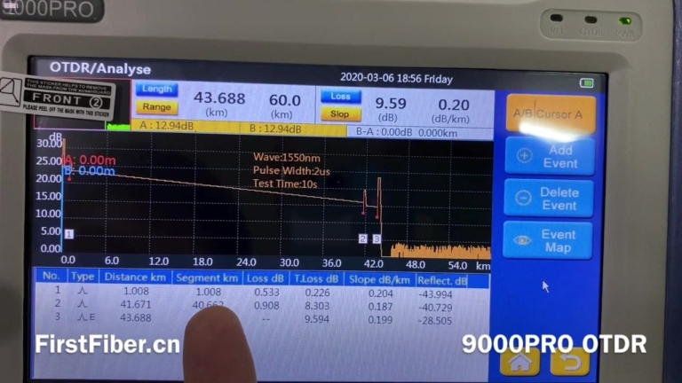Demonstracja i samouczek obsługi OTDR 9000Pro – FirstFiber Technologies