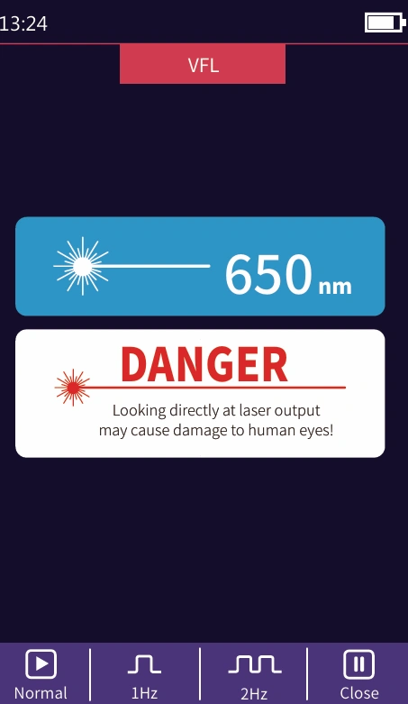 980EXP OTDR VFL 650nm safety warning