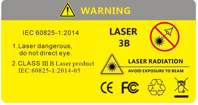 980RTC OTDR Class IIIB laser safety warning