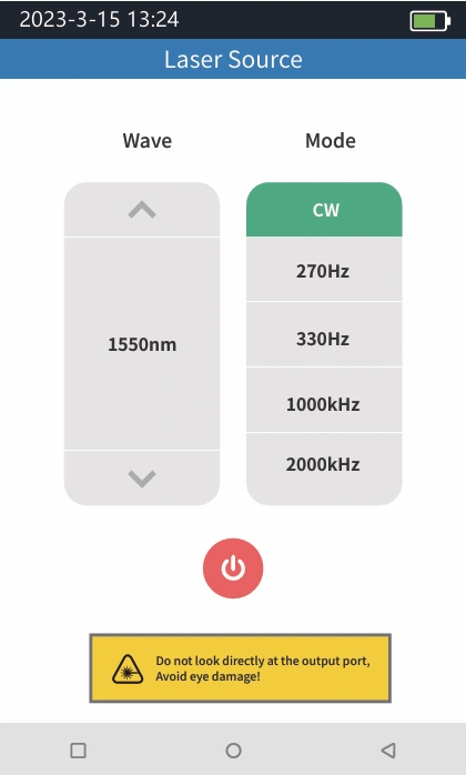 980TEK OTDR laser source 1550nm mode settings