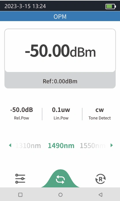 980TEK OTDR OPM 1490nm dBm power meter display