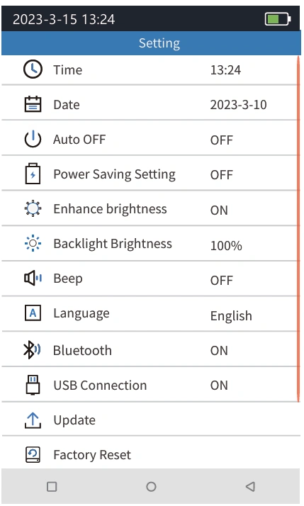 980TEK OTDR instrument settings configuration options