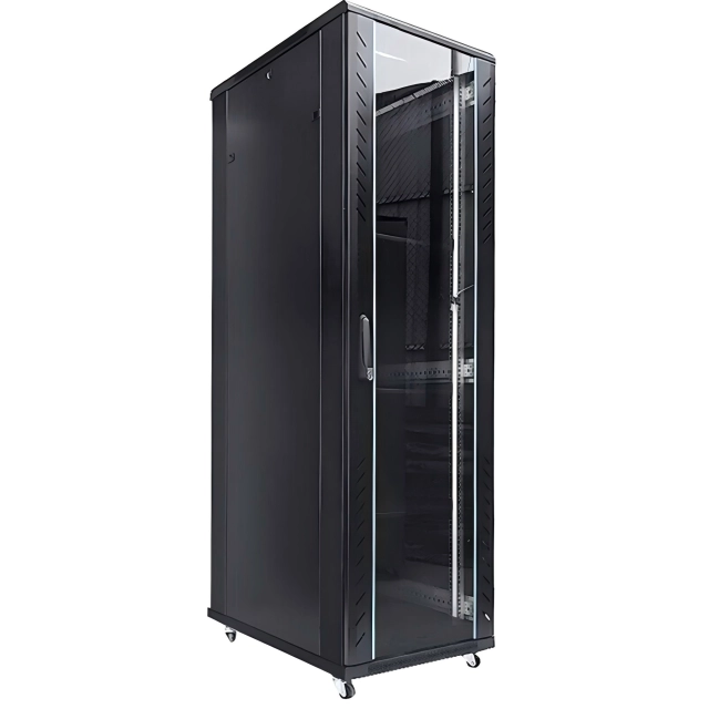F2 Series network server cabinet glass front steel rear