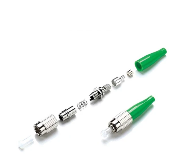 Conector de fibra ótica epóxi FC/APC com capa de proteção de 2,0 mm