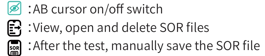 FF-960 OTDR SOR file management cursor functions