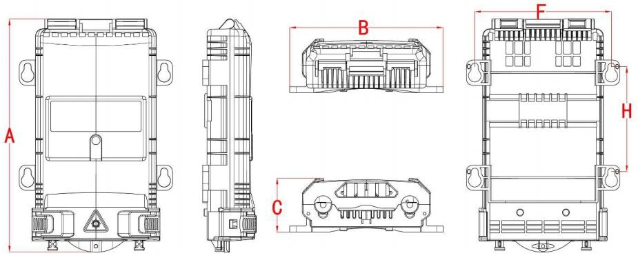 Schéma technique de la boîte de dérivation fibre optique FF-FTB8J