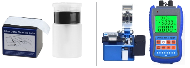 Fiber optic cleaning, cleaver, optical multi-meter