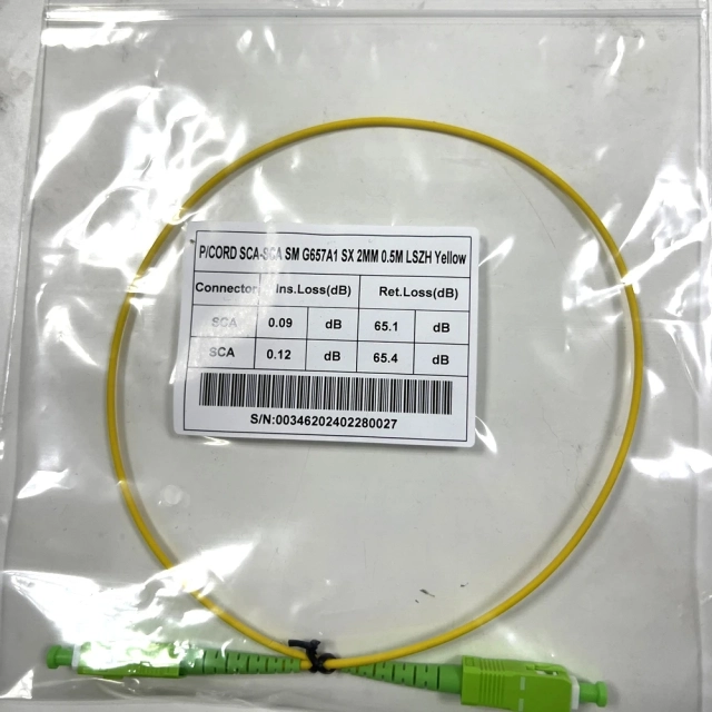 SC APC G657A1 single mode fiber patch cord