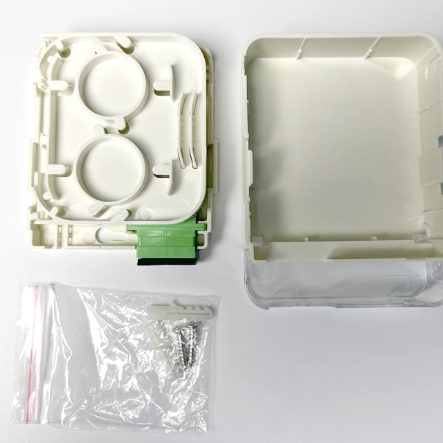 Optical fiber outlet duplex SC 2 core wall mount