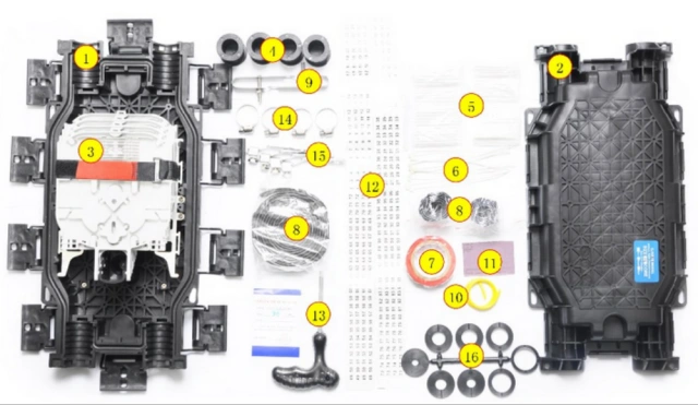 FOSCIT4 inline fiber optic splice closure components