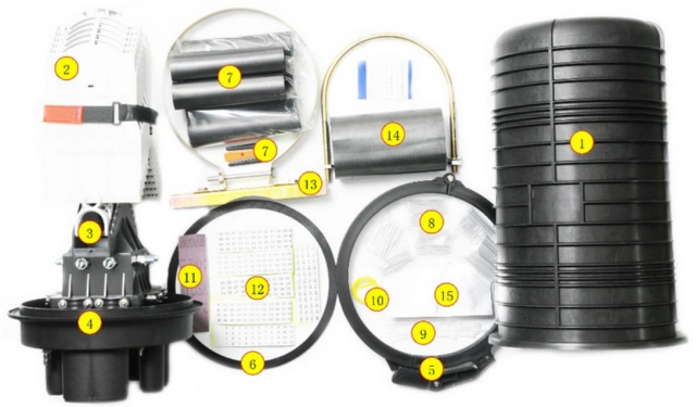 foscyh7 dome heat shrinkable fiber optic splice closure