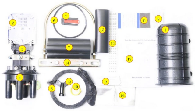 FOSCYJ4 dome heat shrinkable fiber optic splice closure
