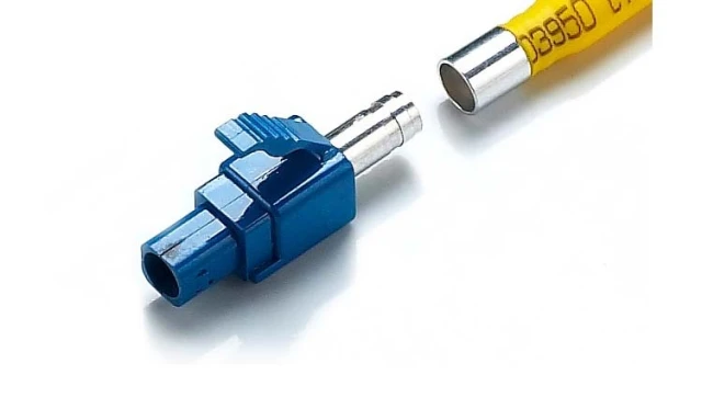 Conector de fibra ótica epóxi LC/UPC com capa protetora de 2,0 mm