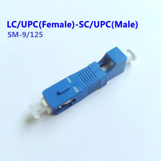 Adaptador de modo único, fêmea LC/UPC para SC/UPC
