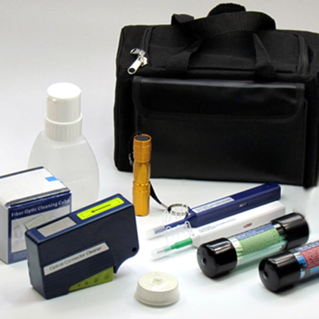 Optical fiber cleaning kit technician tools