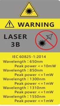 8000MAX OTDR laser safety warning label IEC 60825-1