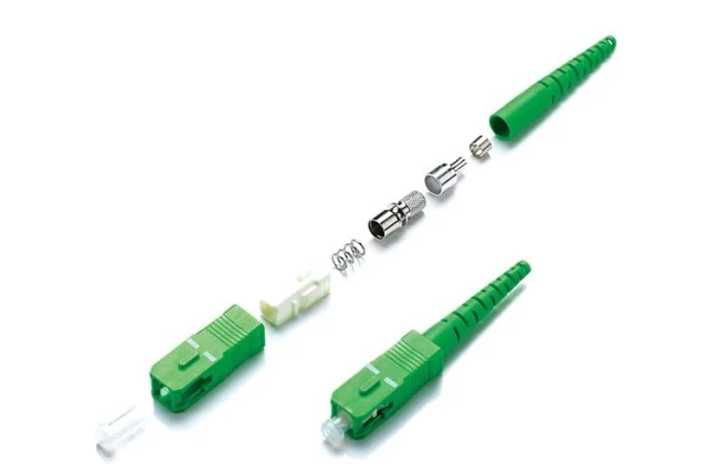 Conector de fibra ótica epóxi SC APC com capa protetora de 2,0 mm