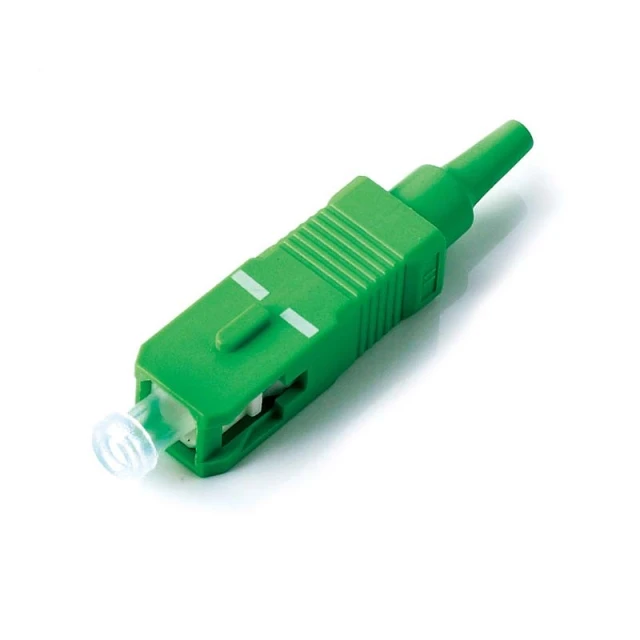 Conector de fibra ótica epóxi SC APC com capa de proteção de 0,9 mm