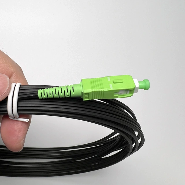 SC APC G657A single mode fiber drop cable 2x3mm