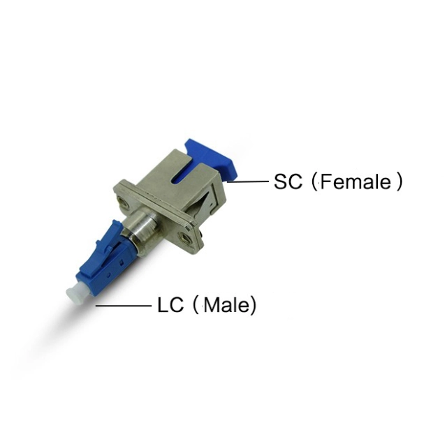 Acoplador adaptador de fibra óptica de hembra SC a macho LC