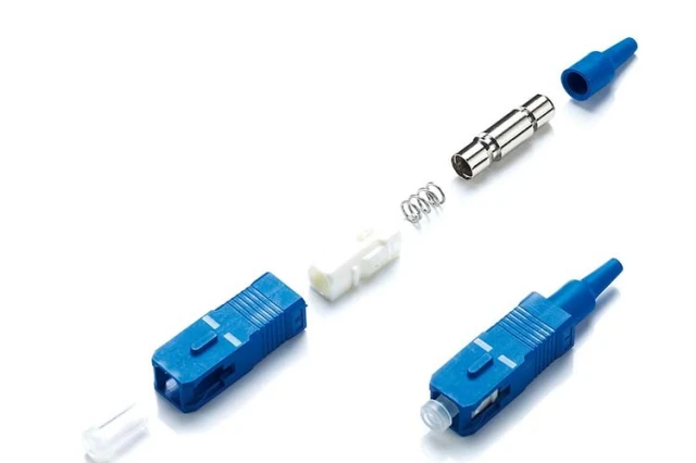 Conector de fibra ótica epóxi SC/UPC com capa de proteção de 0,9 mm
