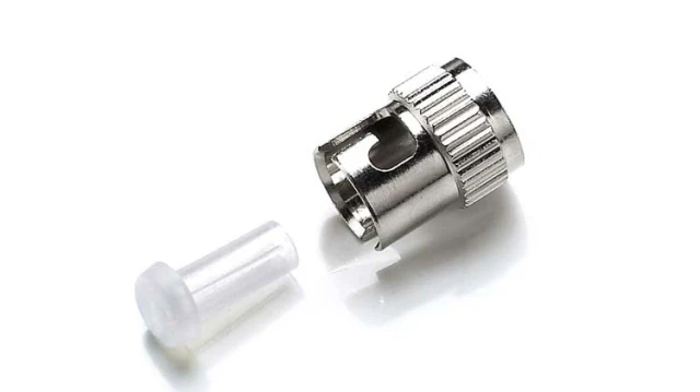 Conector de fibra ótica epóxi ST/UPC com capa de proteção de 0,9 mm