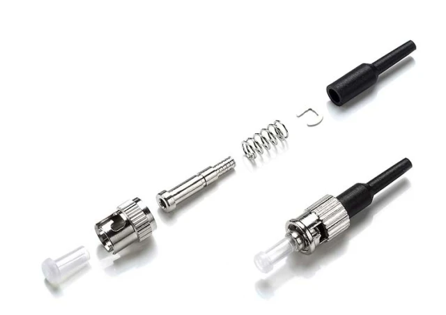 Conector de fibra ótica ST UPC com capa de 0,9 mm
