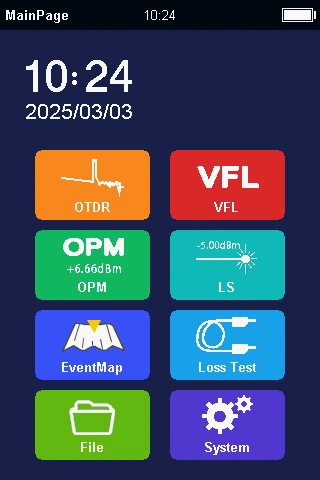 Funções de teste de fibra ótica do Micro OTDR TN1700